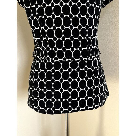 WHBM Mod Black & White Polka Dot Top S - Picture 4 of 10